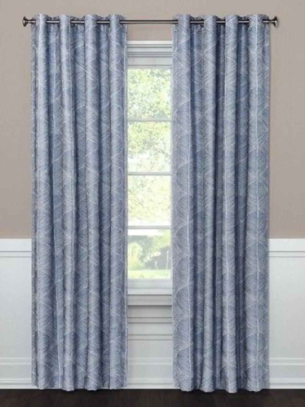 NWT Project 62 Blue Modern Stroke Blackout Curtain Panel 50”x95”
